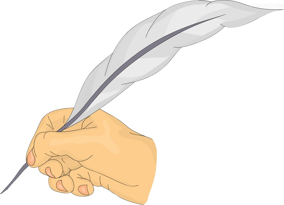 Feather Pen Illustration Holding A Transprent Png - Illustration (984x711), Png Download