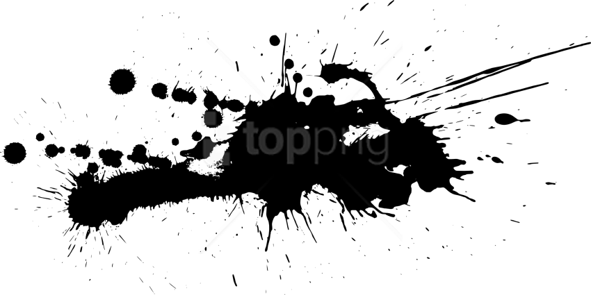 Free Png Download Free - Black Paint Splatter Png (850x425), Png Download