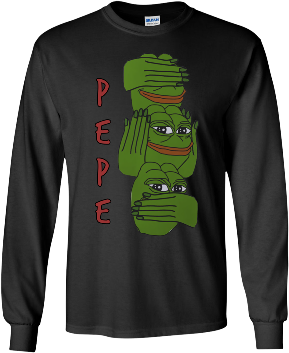 Pepe Funny Meme G240 Gildan Ls Ultra Cotton T-shirt - Shirt (1155x1155), Png Download