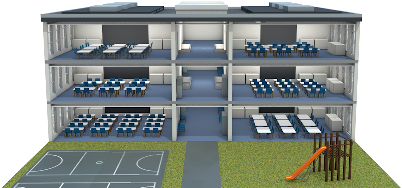 Back Inside Of School Building - Brutalist Architecture (1170x380), Png Download