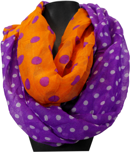 Clemson Orange And Purple Infinity Scarf - Orange And Purple Infinity Scarf (526x600), Png Download