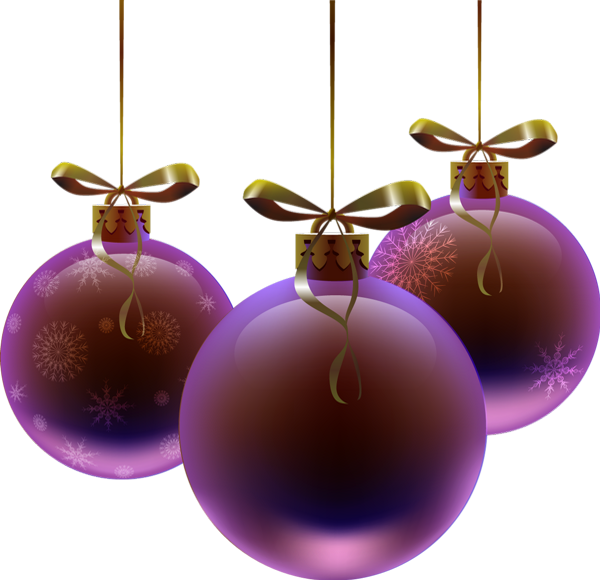 Boules De Noel Violet Png (600x580), Png Download