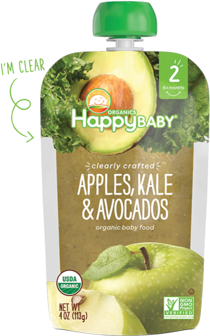Happy Baby Stage 2 Broccoli, Peas & Pear - Avocado Baby Food Product (700x700), Png Download