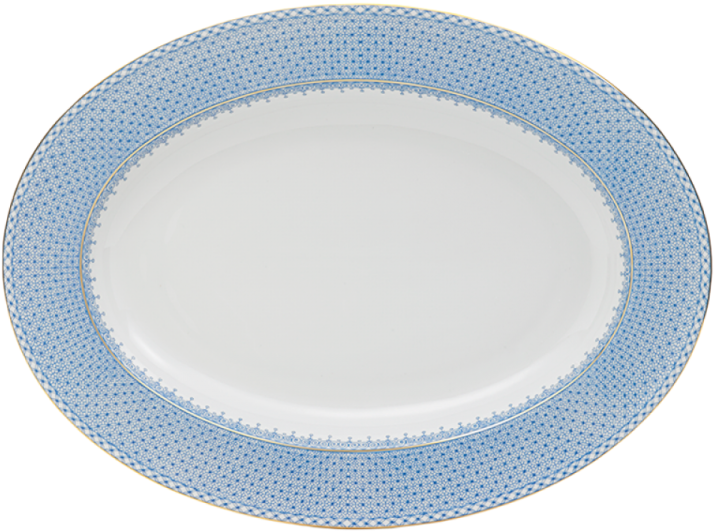 Cornflower Lace Oval Platter - Plate (745x745), Png Download