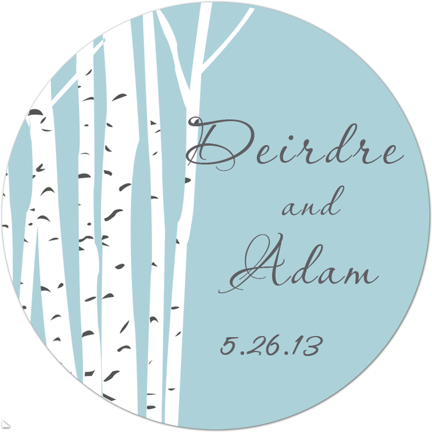 Birch Tree Personalized Sticker - They Lived Happily Ever (1000x1000), Png Download