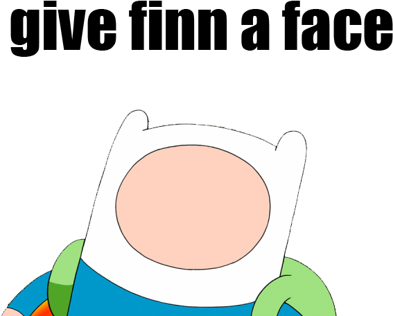 Give Finn A Face - Adventure Time With Finn (800x499), Png Download