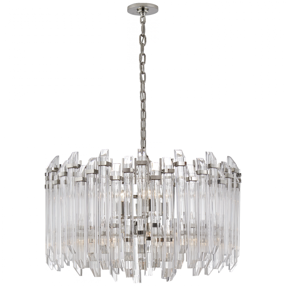 Adele Large Wide Drum Chandelier In Polished Nic - Chandelier (1000x1000), Png Download