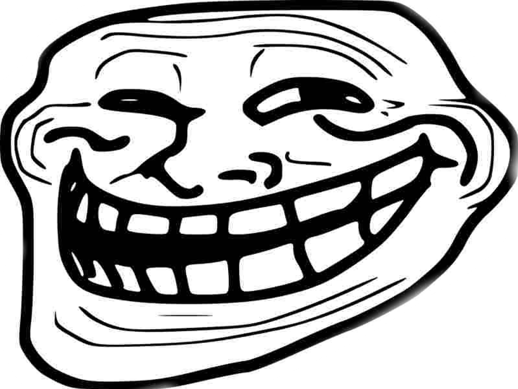 Troll Sticker - Troll Face Png (1024x768), Png Download