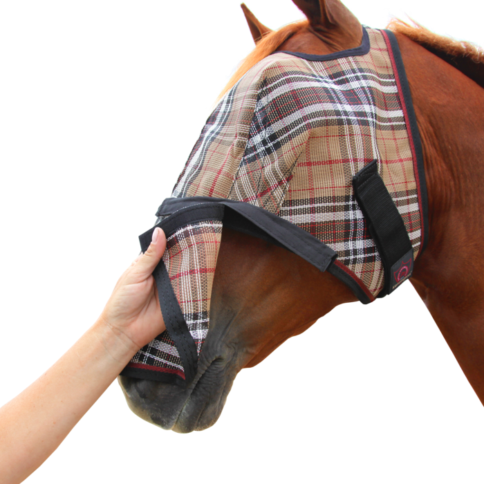 Fly Mask With Removable Nose - Tartan (700x700), Png Download