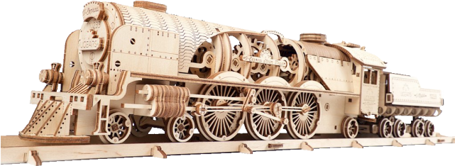 V-express Steam Train With Tender - Ugears V Express (640x640), Png Download