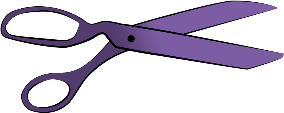 Scissor Clipart Purple - Purple Scissors (1000x410), Png Download