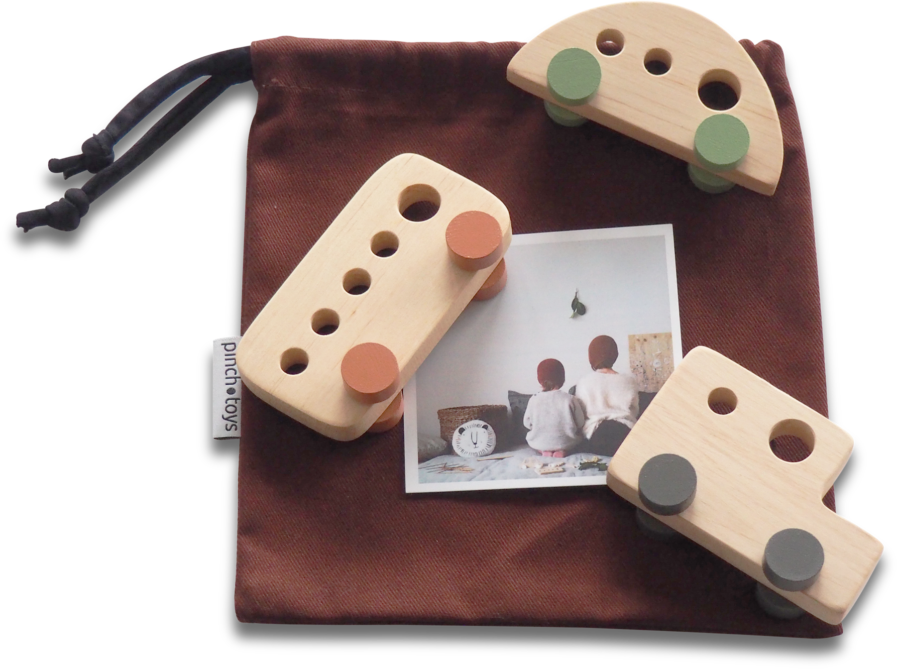 Pinch Toys - Car - Mini - Basil - Wood (2000x1500), Png Download