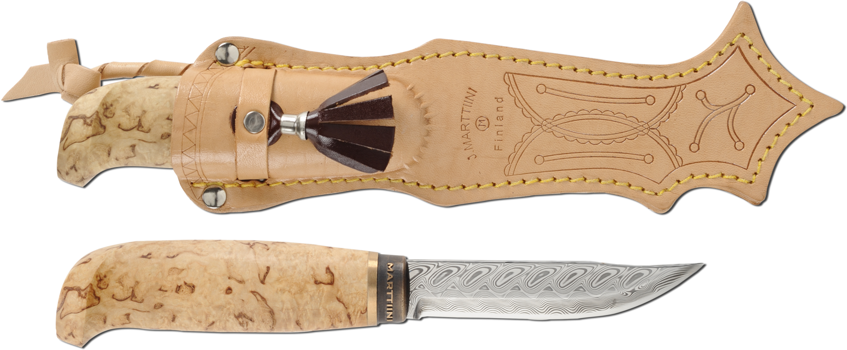 Lynx Damascus In A Wooden Gift Box - Hunting Knife (1920x779), Png Download