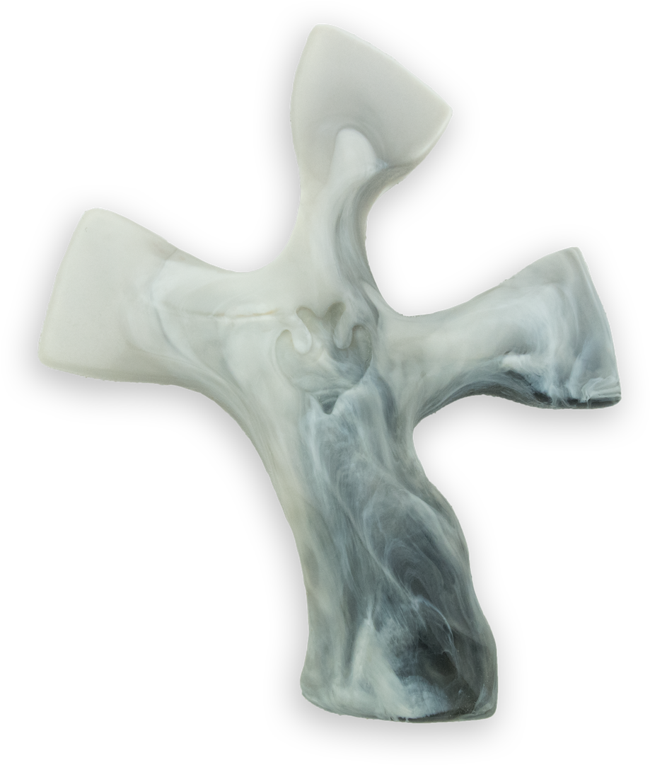 Grey Marble Clinging Cross © - Cross (1260x1280), Png Download