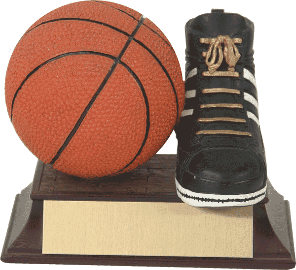 Basketball Ball & Shoe Resin - Water Basketball (600x549), Png Download