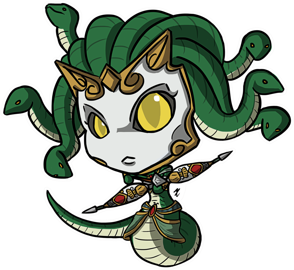 Medusa Sticker - Medusa Chibi (1000x1000), Png Download