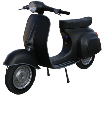 Classic Black Vehicle Png And Psd File - Vespa (640x640), Png Download