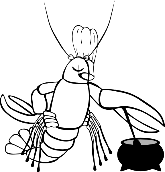 576 X 599 1 - Crawfish Boil Black And White (576x599), Png Download