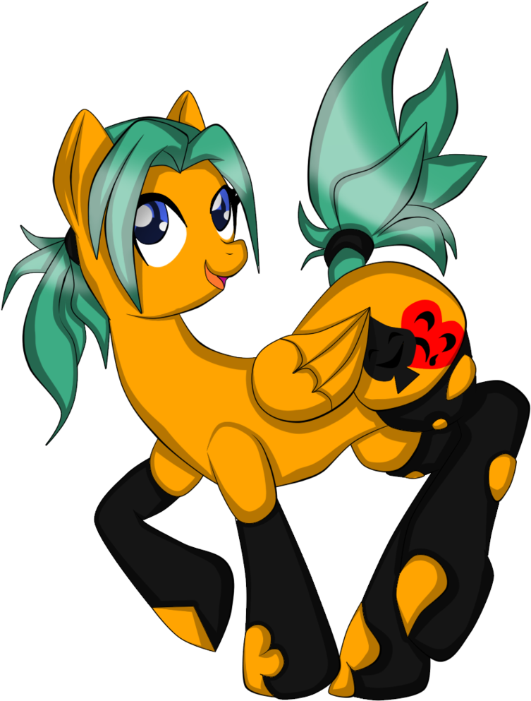 Fourze-pony, Card Suits, Female, Green Hair, Kneesocks, - Cartoon (968x1024), Png Download