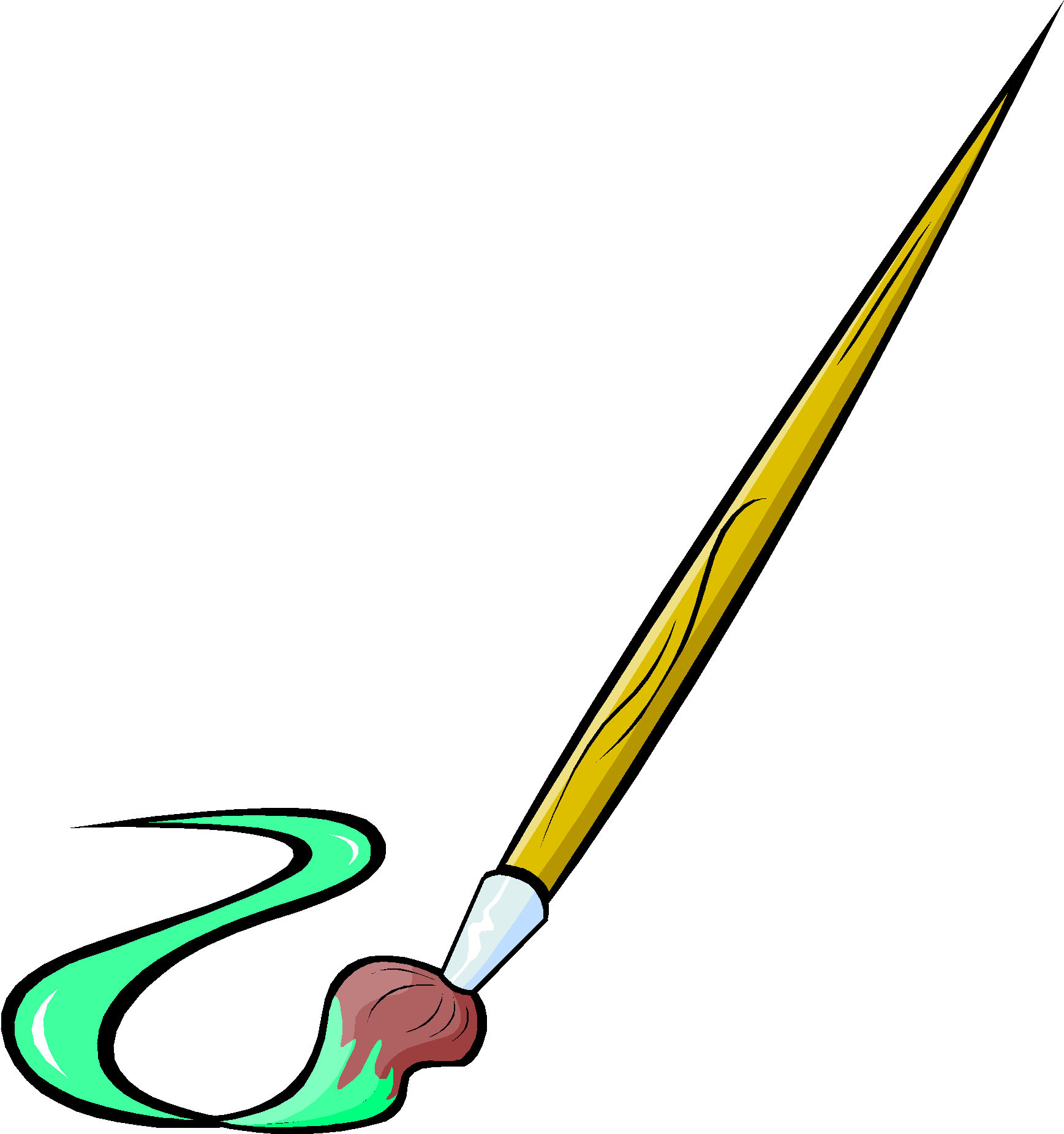 Beak Paintbrush Line Clip Art - Paint Brush Clip Art (1866x1959), Png Download