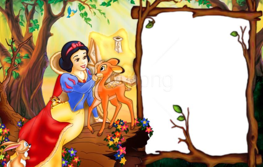 Free Png Best Stock Photos Snow White With Doe Transparent - Snow White Frame Png (850x539), Png Download