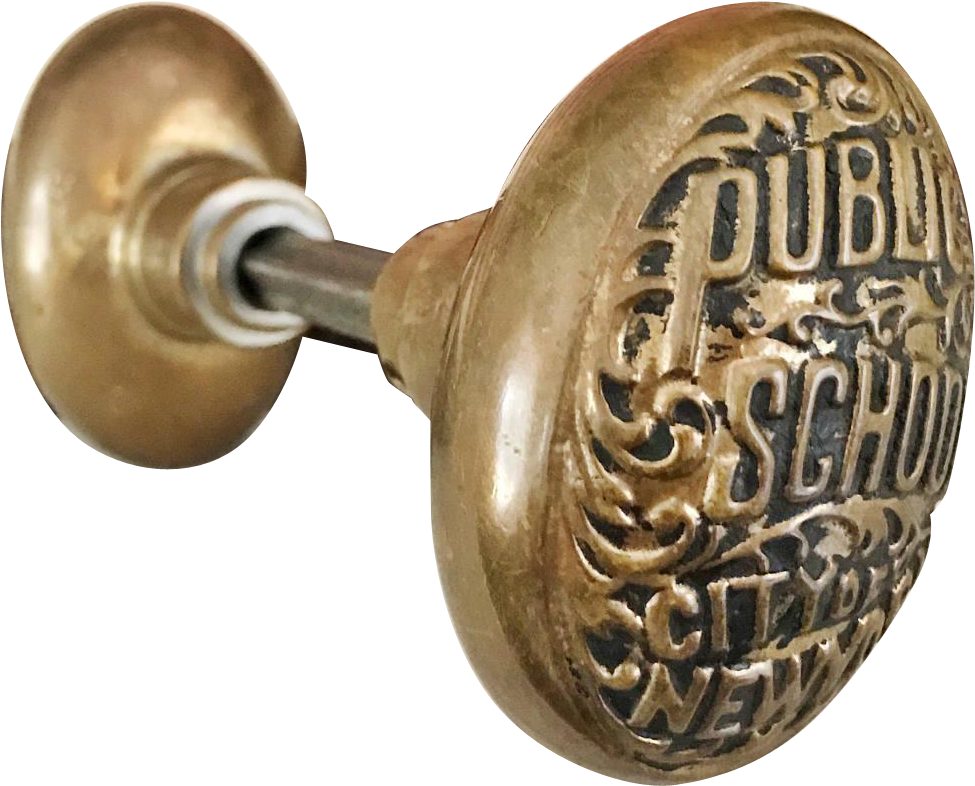 Antique New York Public Schools Doorknob Set - Antique (974x974), Png Download