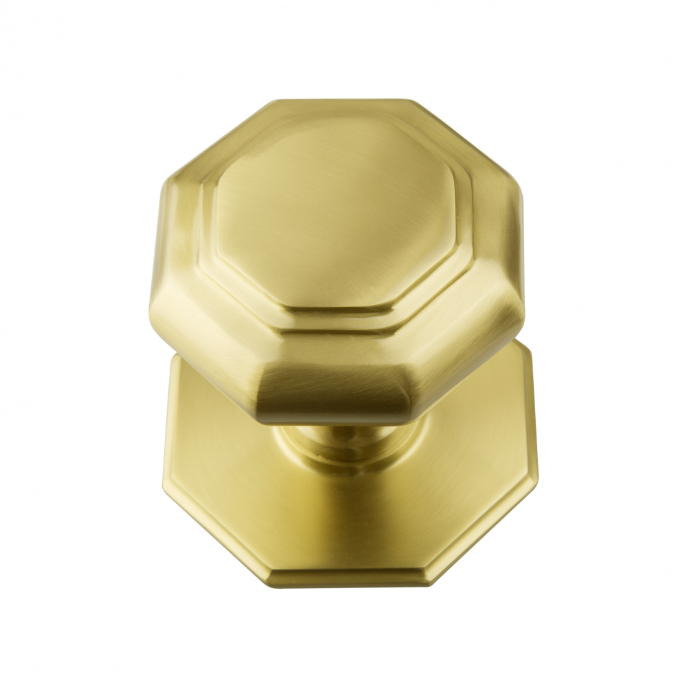 Banham Large Octagonal Centre Door Knob - Brass (1000x1000), Png Download