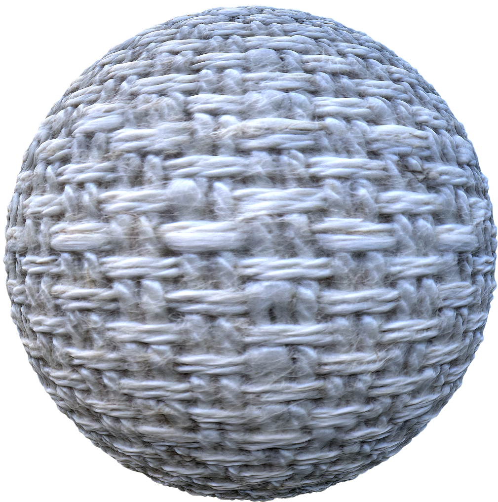 White Seamless Hand Knit Texture - Sphere (1024x1024), Png Download