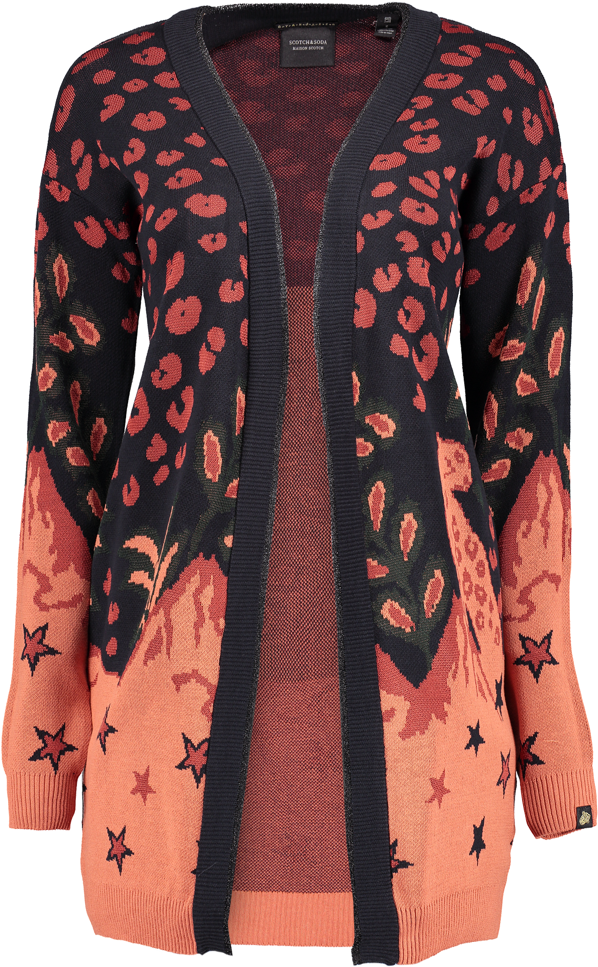 Long Cardigan Star Leopard Pattern (1280x1920), Png Download