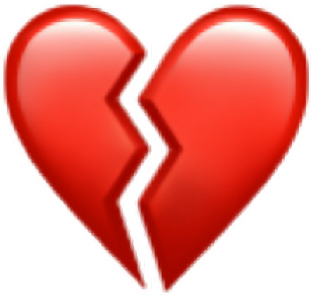 #heart #broken #iphone #read - Broken Heart Iphone Emoji (1024x973), Png Download