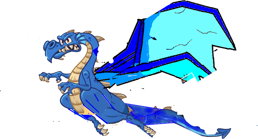 Blue Dragon - Cartoon (821x442), Png Download