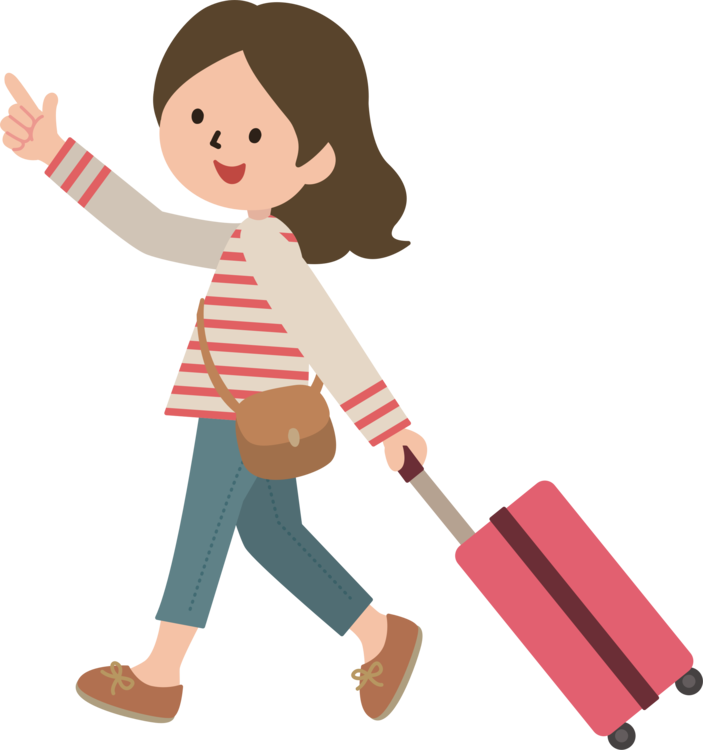 Download Download Blog Cartoon - Girl With Luggage Cartoon PNG Image with  No Background 