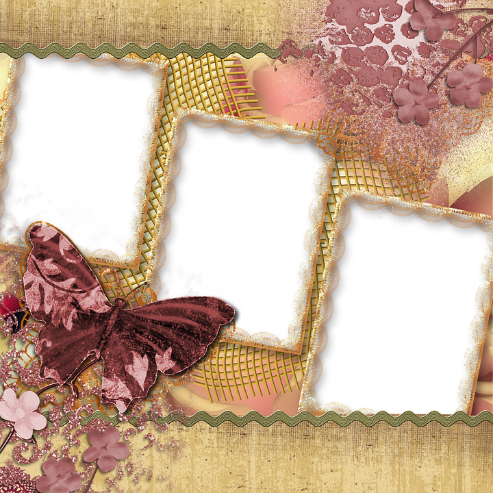 Background, Scrapbook, Page, Butterfly, Square - Scrapbook Frames Transparent Background (720x720), Png Download