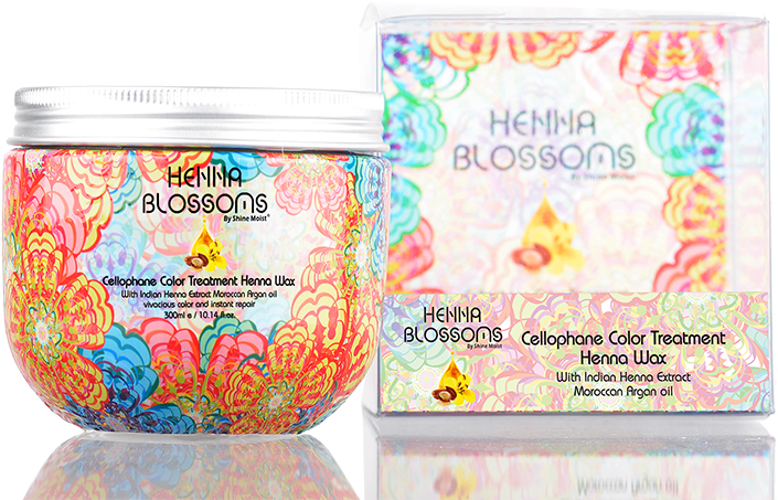 Henna Blossoms With Box Product Shots Png Copy - Cellophane Color Treatment Henna Wax (800x800), Png Download