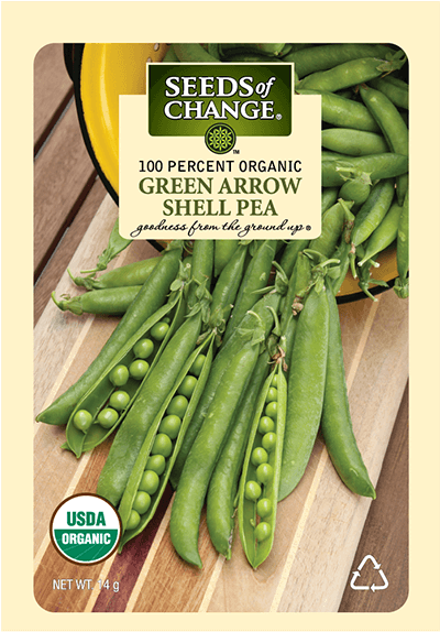 Organic Green Arrow Shell Pea Seeds - Seeds Of Change (573x573), Png Download