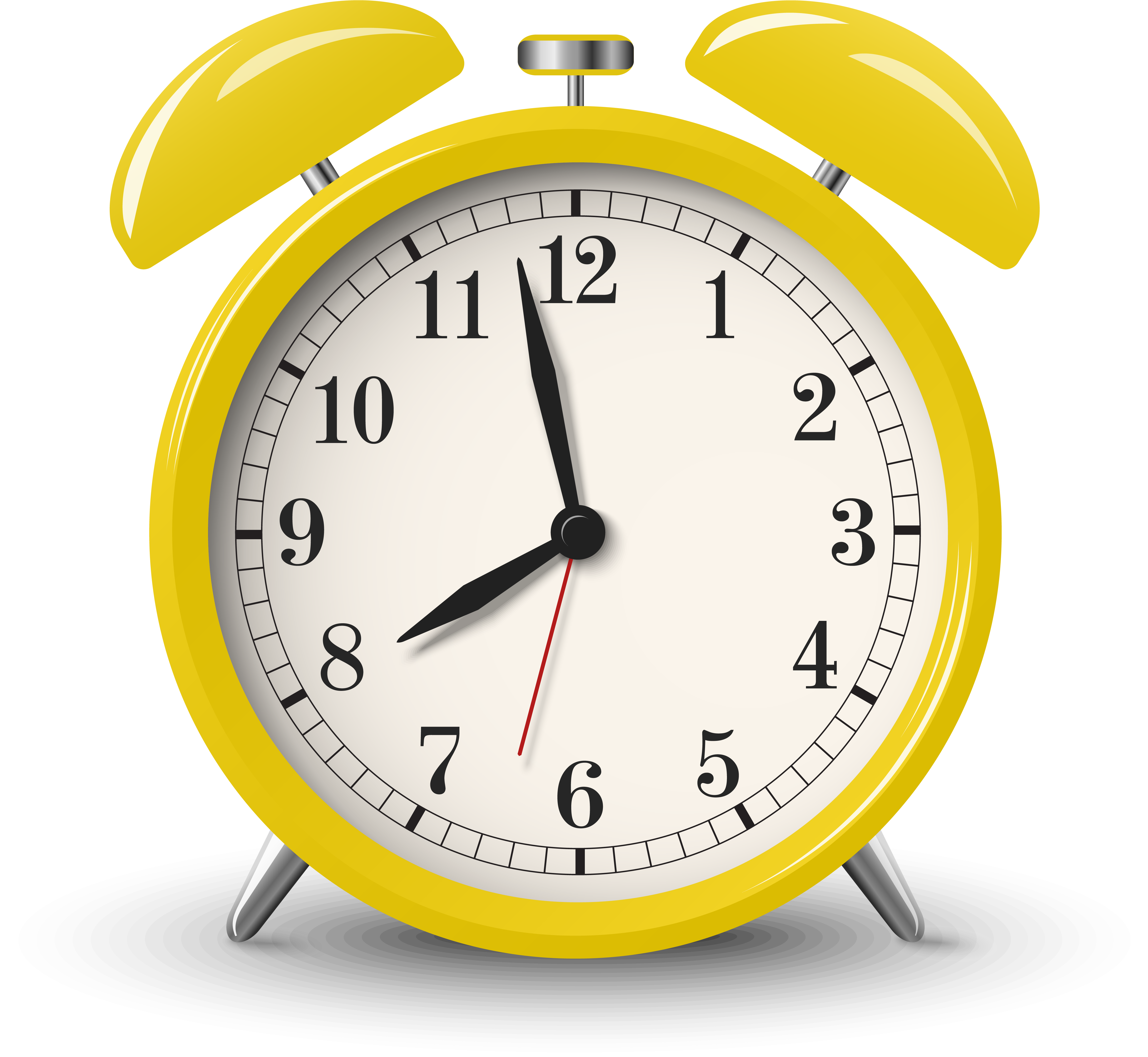 Clock Alarm Material Watch Yellow Vector Design Clipart - Hình Đồng Hồ Đẹp (4968x4457), Png Download