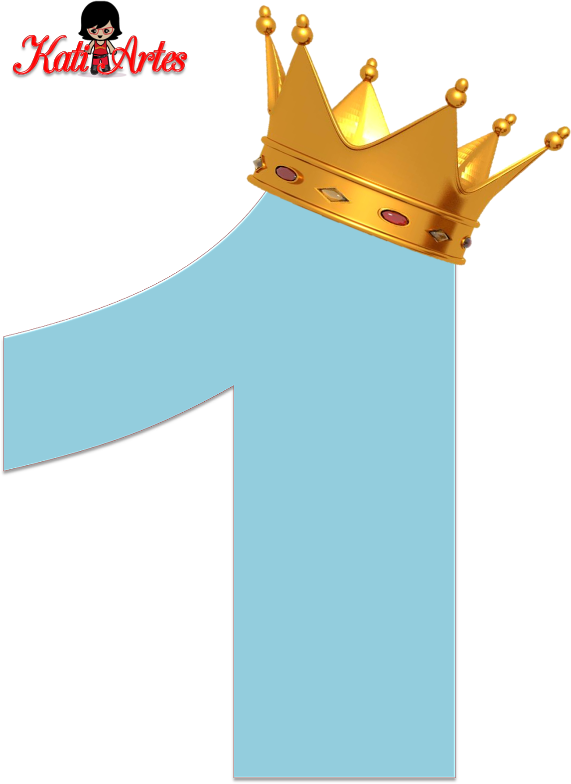 Alfabeto De Números Azul Claro Con Coronas - Numero 2 Princesa Sofia (1172x1600), Png Download