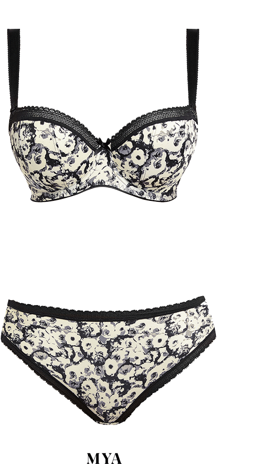 Fantasie Lingerie Mya Monochrome Padded Half Cup Bra - Fantasie Mya (643x1020), Png Download