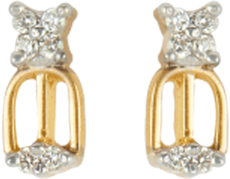 18kt Yellow Gold And Diamond Earring - Diamond (1000x1000), Png Download
