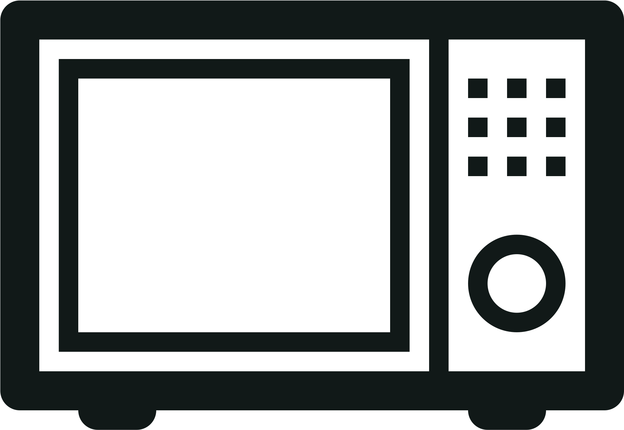 Microwave Oven - Microwave Png Black White (2001x1377), Png Download