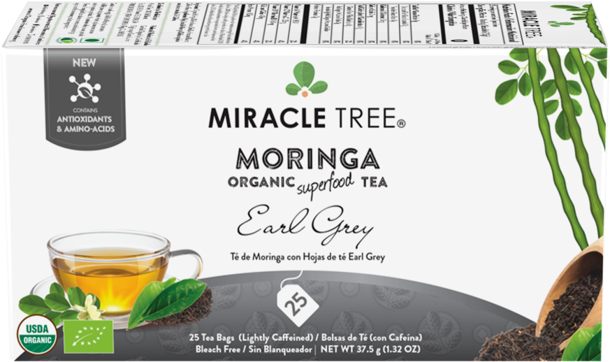 Organic Moringa Superfood Tea, 25 Individually Sealed - Miracle Tree Moringa Organic Tea (1024x1024), Png Download