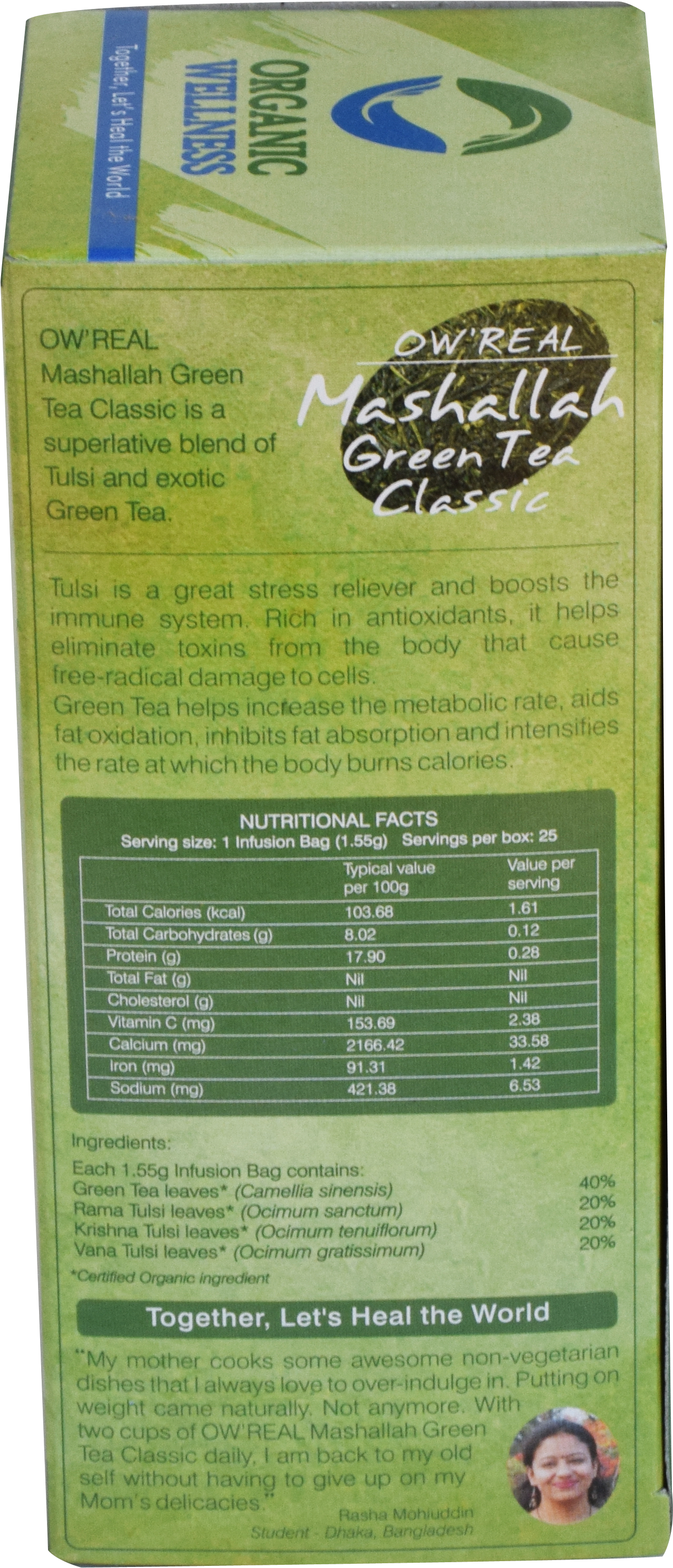 Ow'real Mashallah Green Tea Classic 25 Tea Bags (6000x4000), Png Download