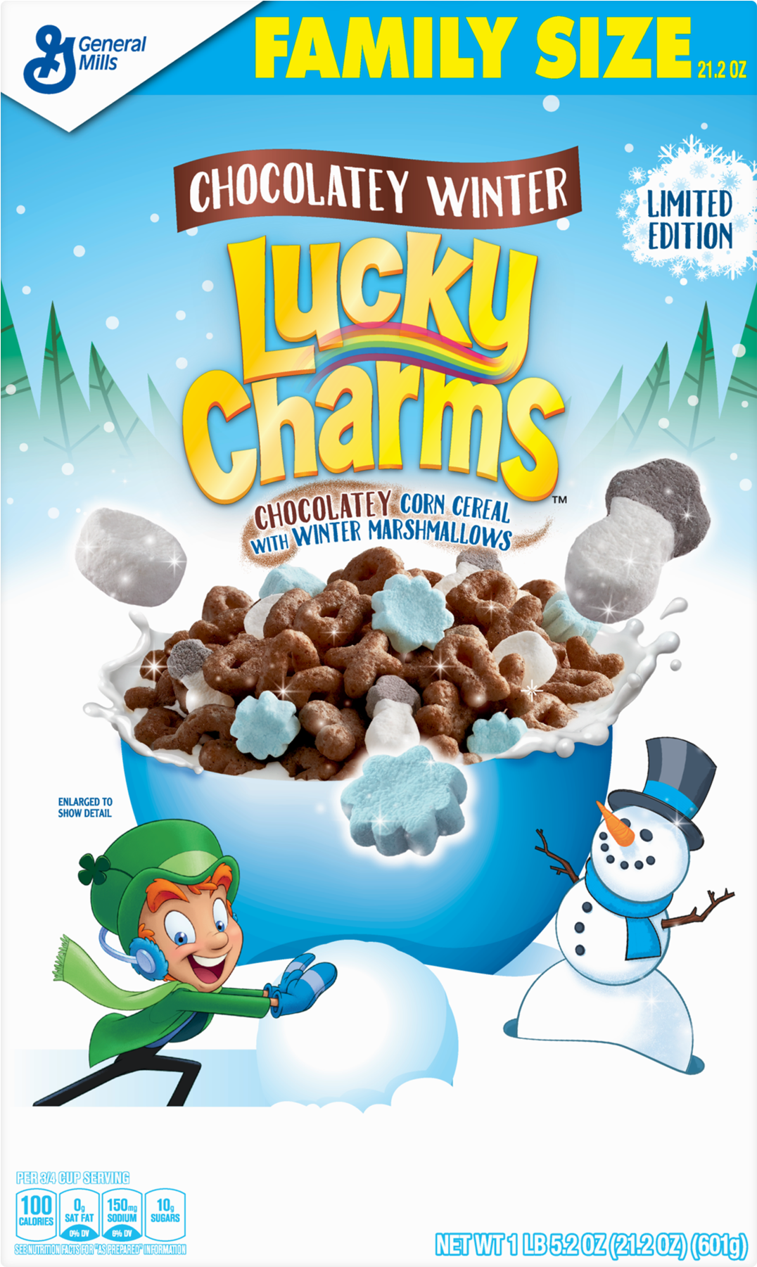 Special Edition Chocolatey Winter Lucky Charms Cereal, - Winter Lucky Charms (1800x1800), Png Download