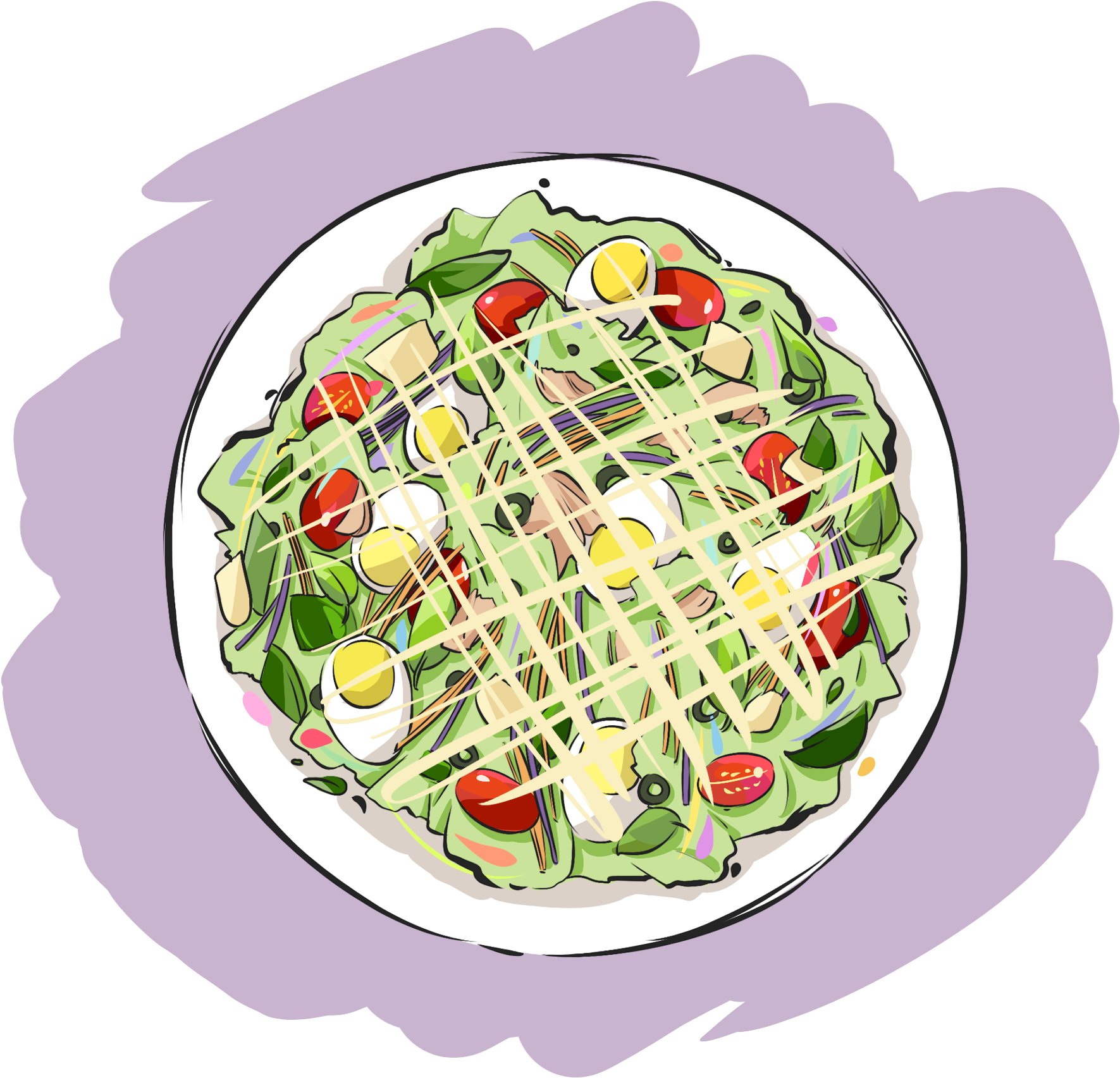 Ensalada Verduras Huevos Png Y Psd - Мультяшный Салат Пнг (2000x2000), Png Download