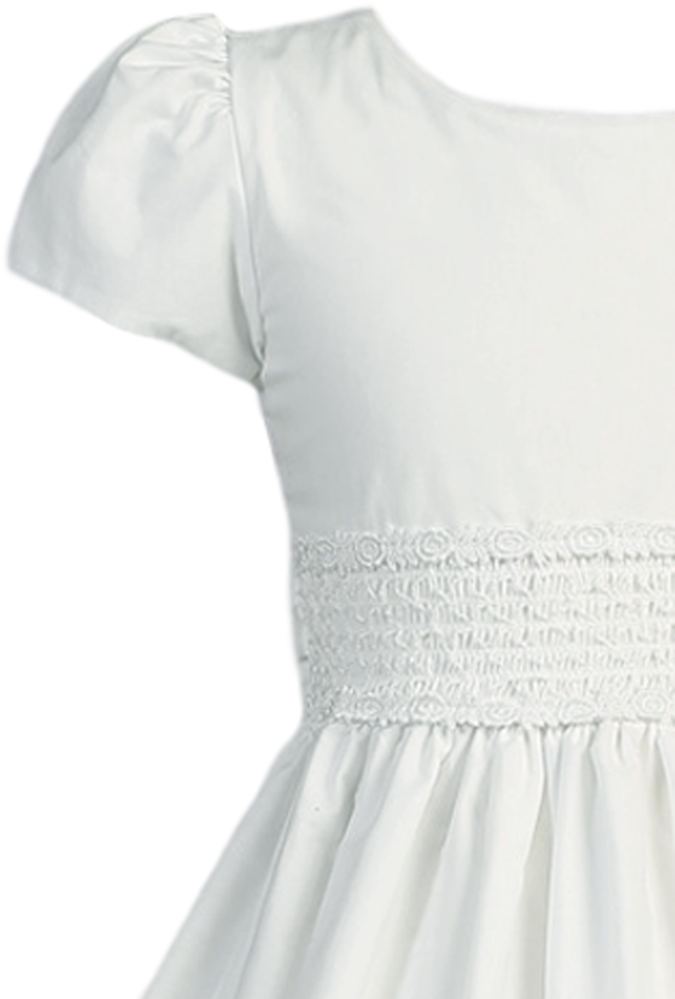 Short Sleeves Sp108 - White Dress Use For Communion (683x1024), Png Download
