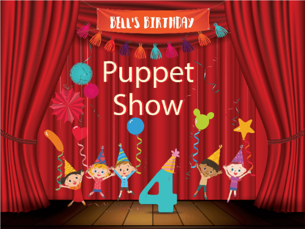 Large Custom Puppet Party Banner, Puppet Birthday Party, - Stage (1000x1000), Png Download
