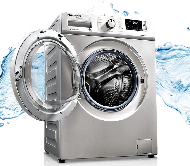 A Washing Machine That Washes Itself Too - Washing Machine With Clothes Png (800x700), Png Download