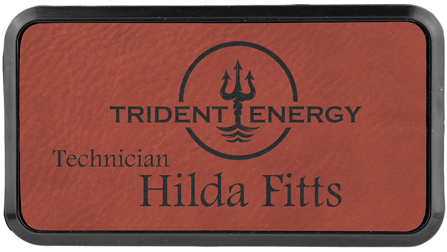 Rose Leatherette Round Corner Name Badge With Plastic - Sign (1800x1800), Png Download