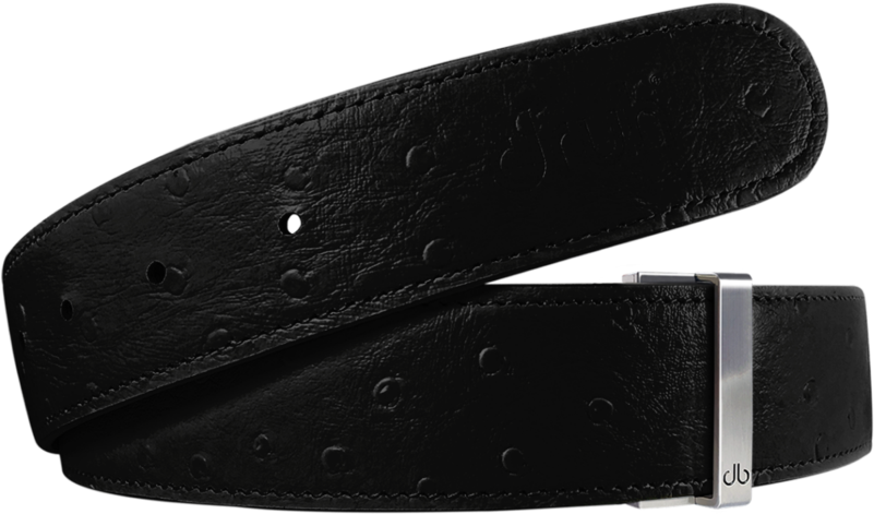 Black Ostrich Textured Leather Belt - Strap (800x600), Png Download