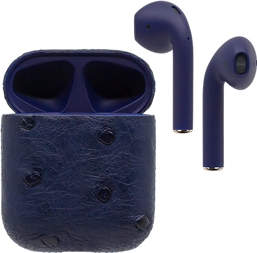 Apple Airpods Ostrich Blue Black Label Edition - Brown Airpods (600x550), Png Download